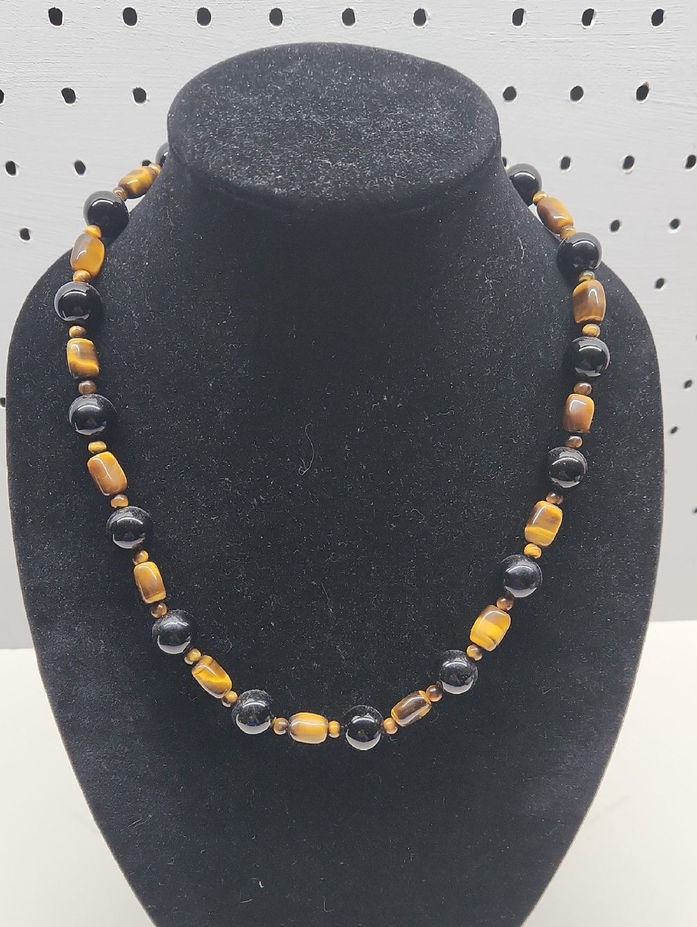 Tiger's Eye Black and Brown Beaded Necklace
